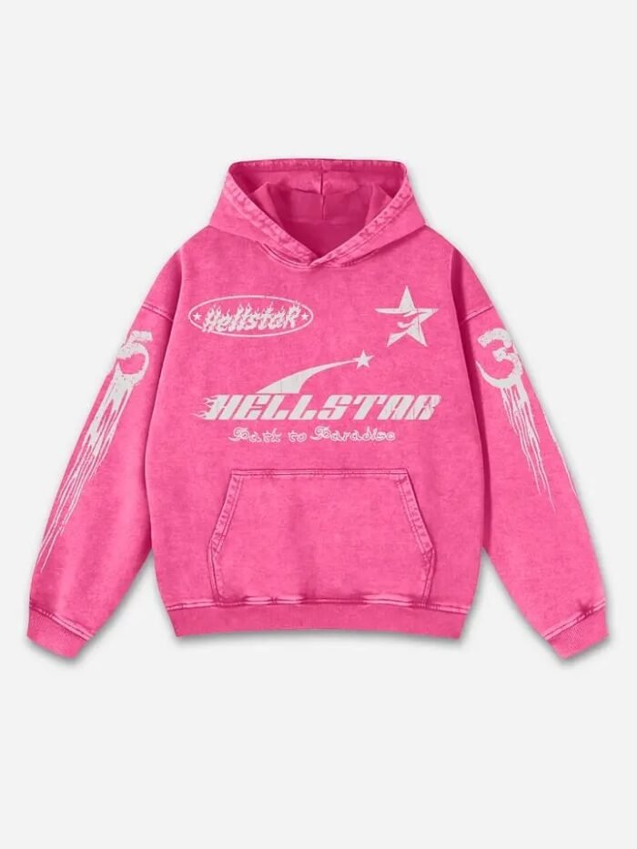 Hell Star Oversized Hoodie Pink