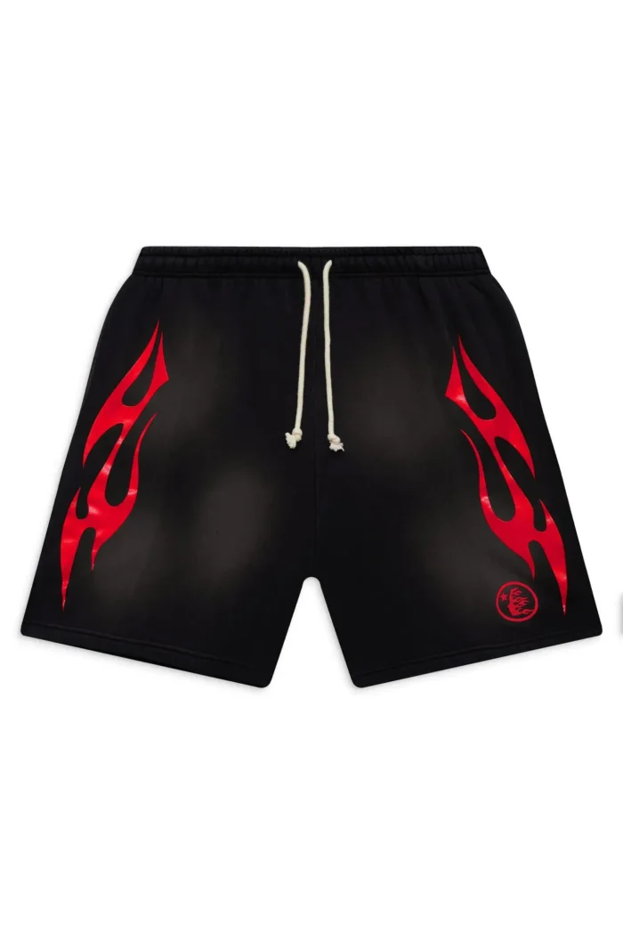 Hellstar Face Red Logo Flame Shorts
