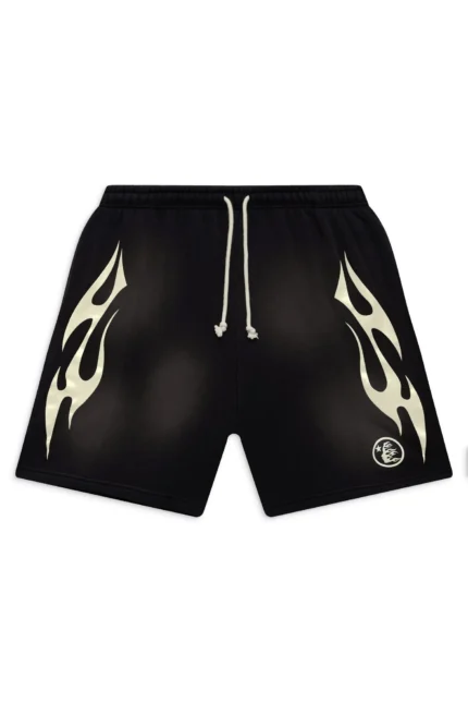 Hellstar Flame Shorts Same Black