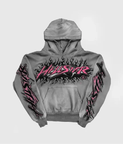 Hellstar Pink Logo Future Flame Hoodie